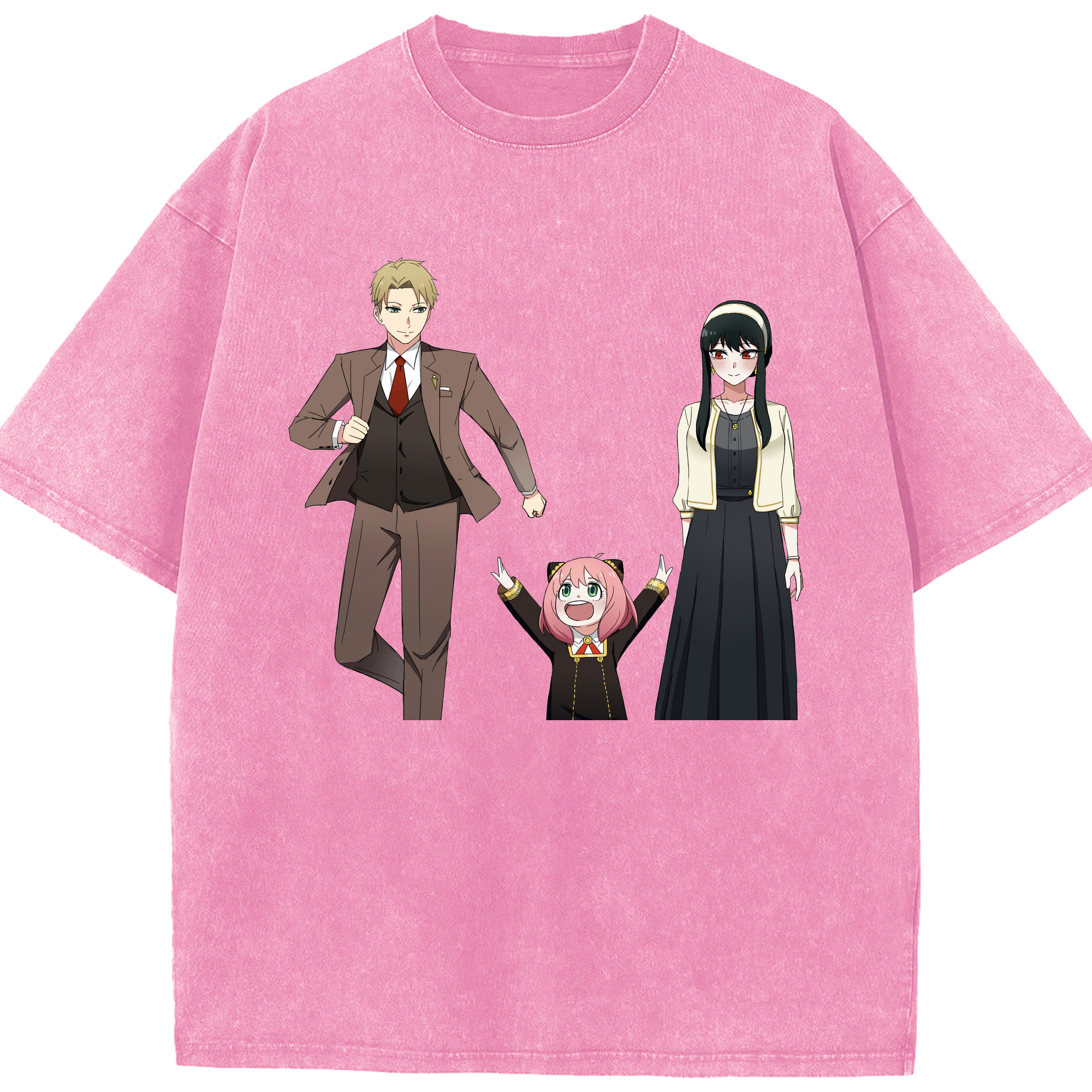 （画像用） SPY×FAMILY间谍家家酒 綿100% ヴィンテージ風 半袖Tシャツ（フロントプリント）